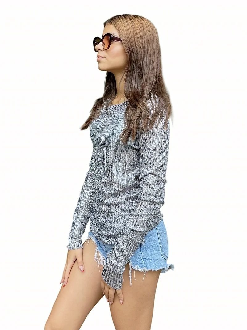 Blusa Lentejuelas Plata — foto 1