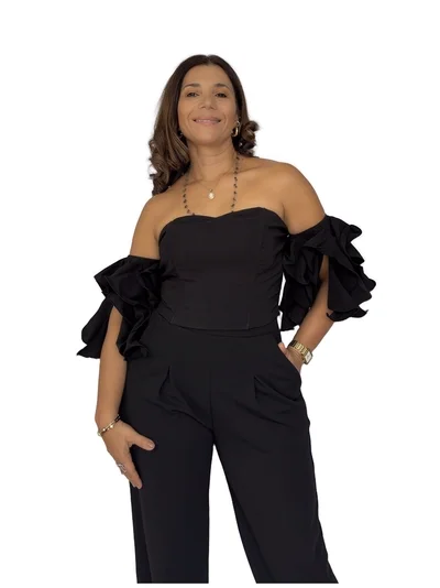 Blusa Volantes Negro