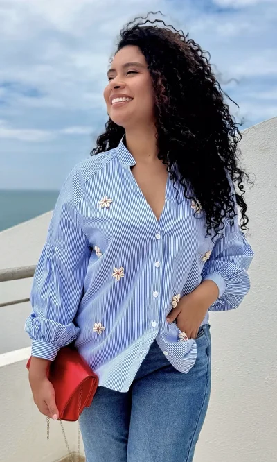 Blusa Rayas Flores