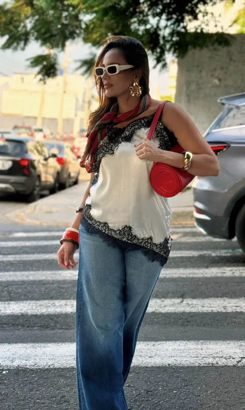 Blusa Satén Encaje — foto 3