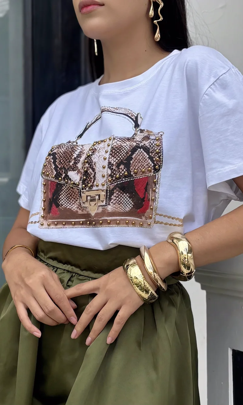 Camiseta Estampado Bolso — foto 2