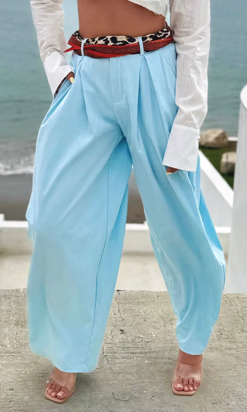 Pantalón Ancho Celeste — foto 1