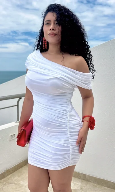 Vestido Corto Drapeado