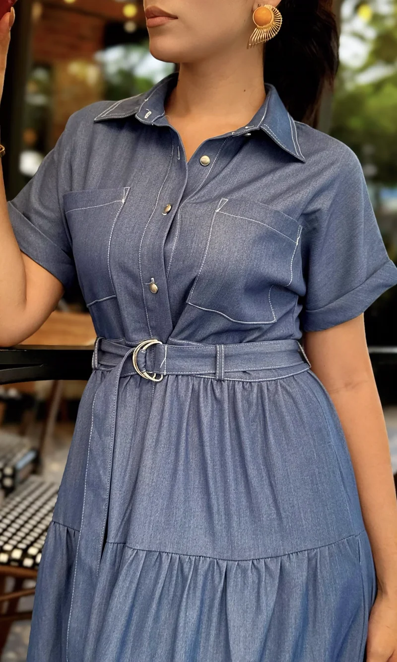 Vestido Denim Camisero — foto 2