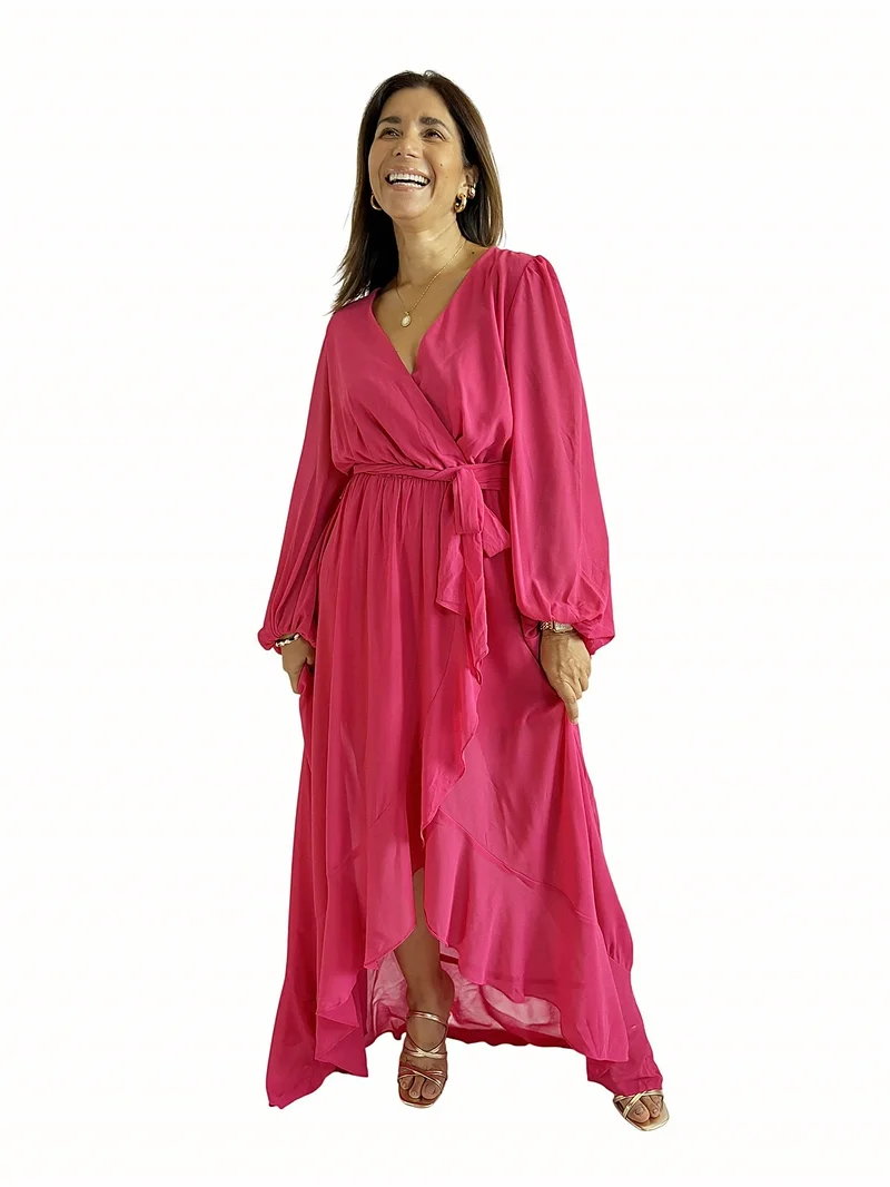 Vestido Cruzado Fucsia — foto 1