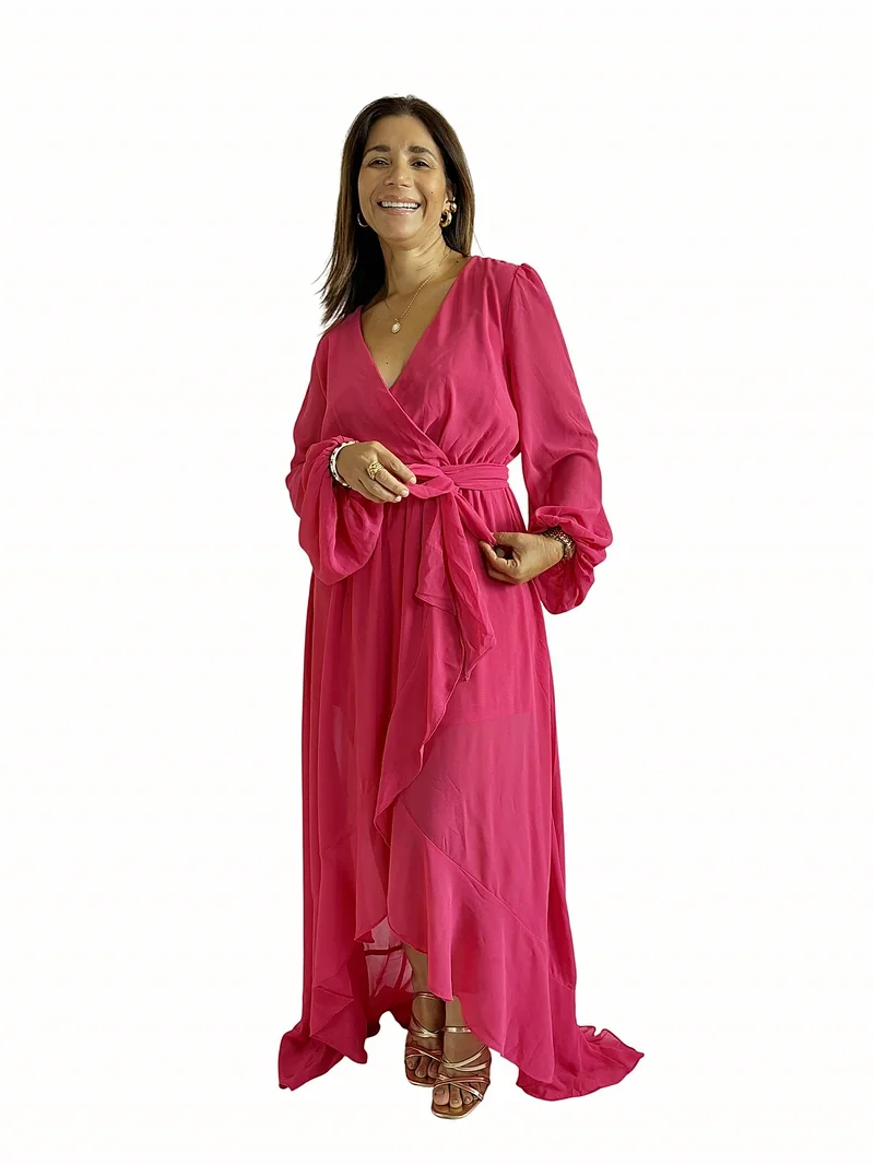 Vestido Cruzado Fucsia — foto 2