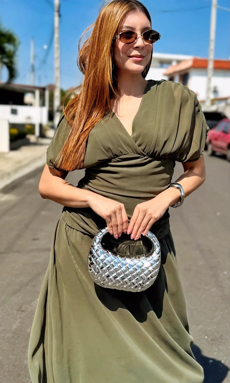 Vestido Cruzado Abullonado — foto 3