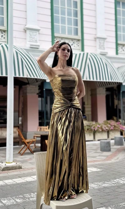 Vestido Largo Metalizado