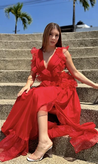Vestido Largo Volantes