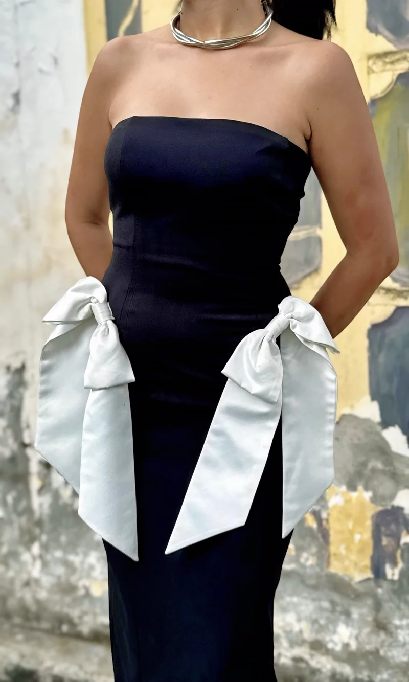 Vestido Lazos Contraste — foto 2
