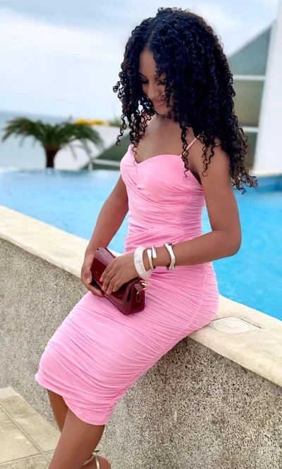 Vestido Midi Fruncido