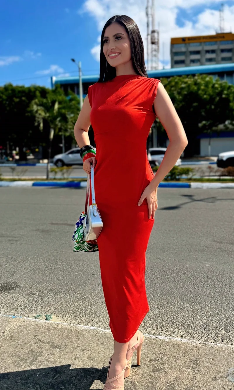 Vestido Midi Drapeado — foto 3