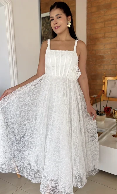 Vestido Midi Encaje