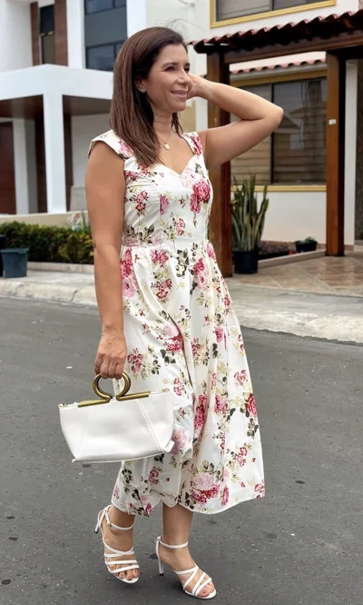Vestido Midi Estampado Floral