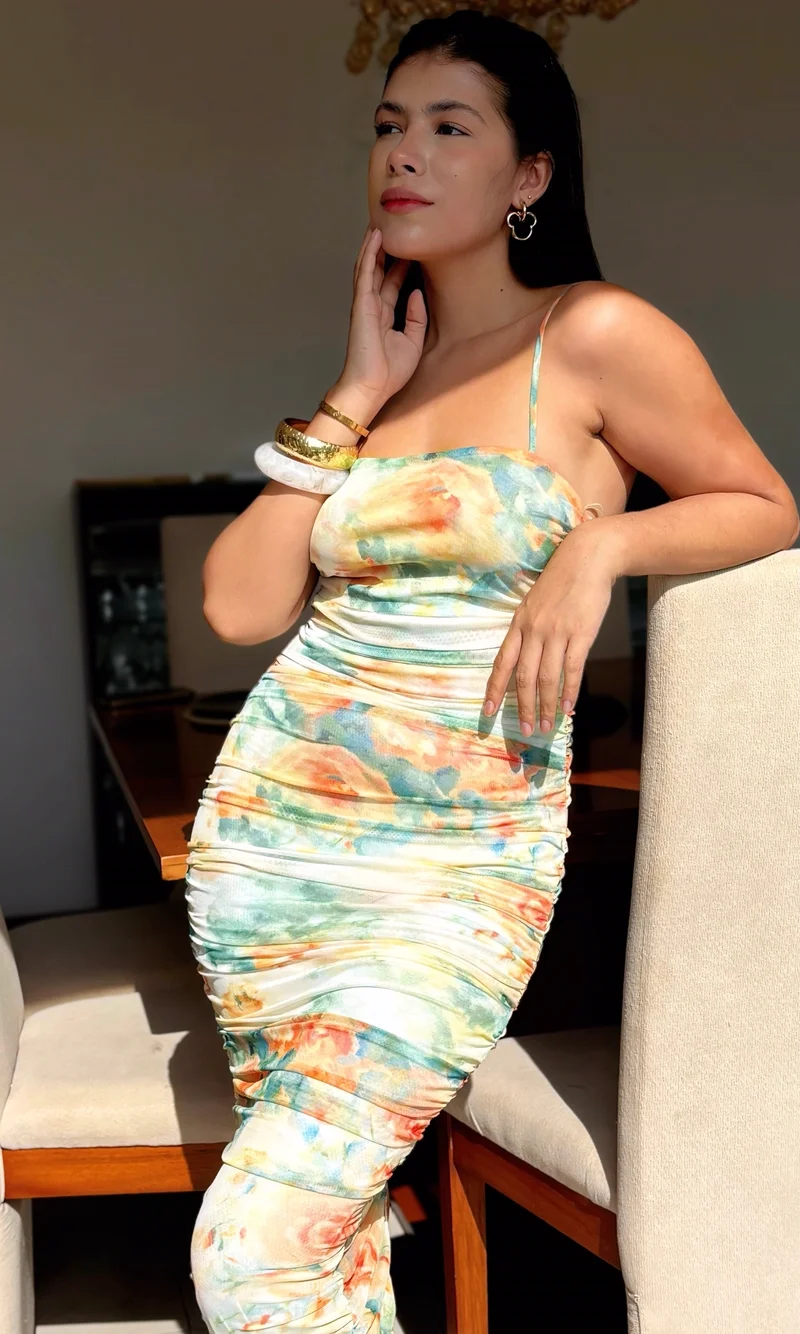 Vestido Fruncido Acuarela — foto 2