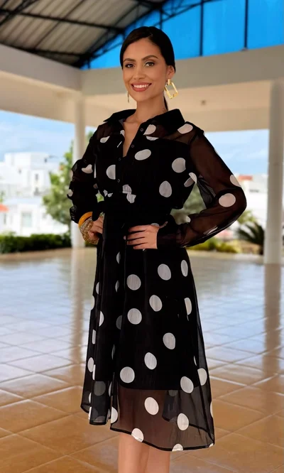 Vestido Midi Lunares